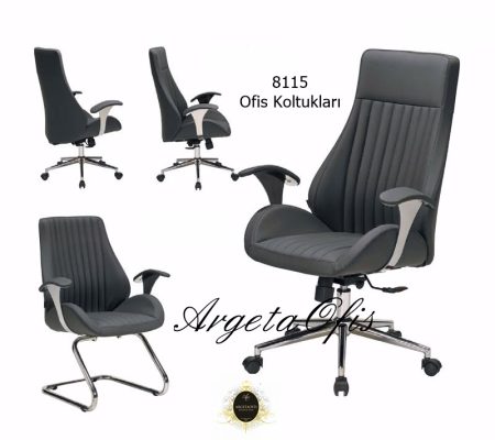 Şık dikiş detayları ile modern bir görünüm sunan lüks Ergonomik 8115 Müdür Koltukları